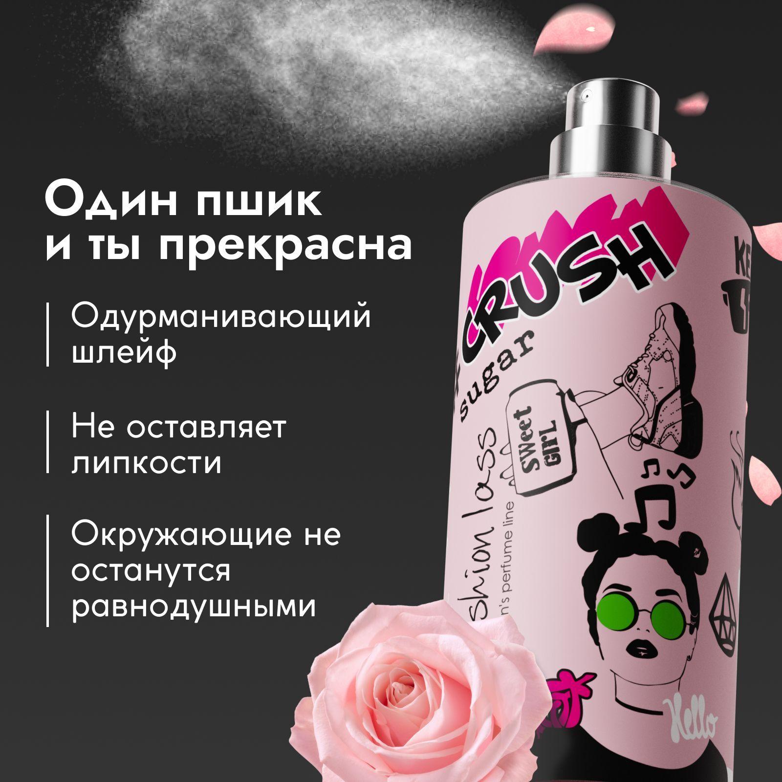 Туалетная вода Parli Parfum CRUSH sugar с ароматом сахарной ваты, яблока и розы, духи женские 55 мл