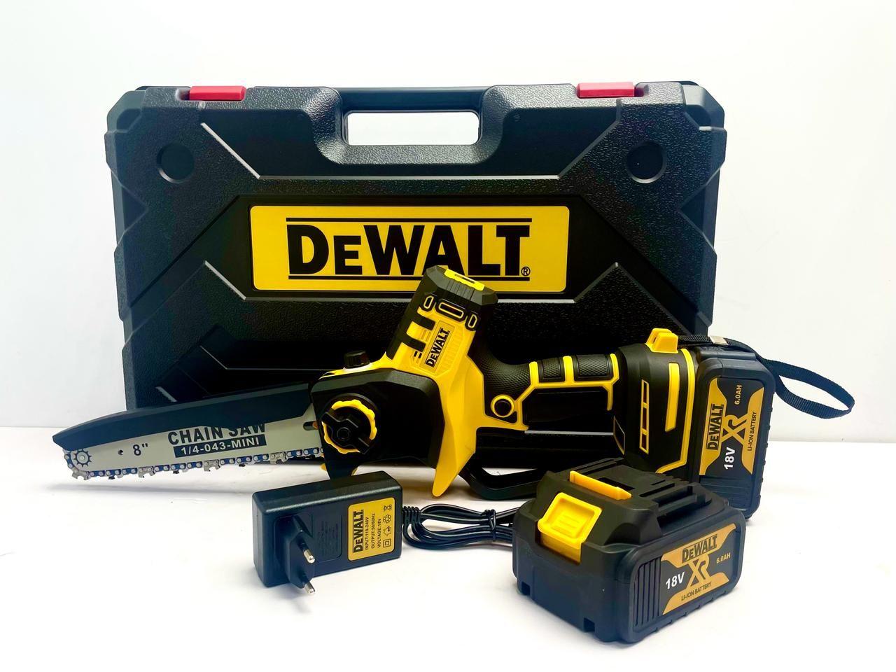 Мини пила цепная DeWalt DW3200 (Бесщеточный мотор; 18В; 6.0 Ач; Шина 8")