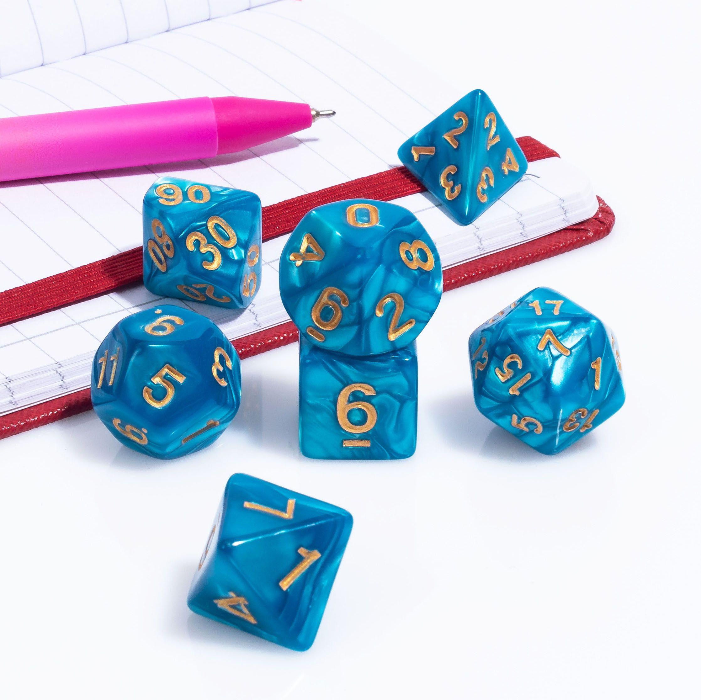 Кости игральные для Dungeons & Dragons, кубики для DnD и настольных ролевых игр (дайсы ДнД) 7 шт.