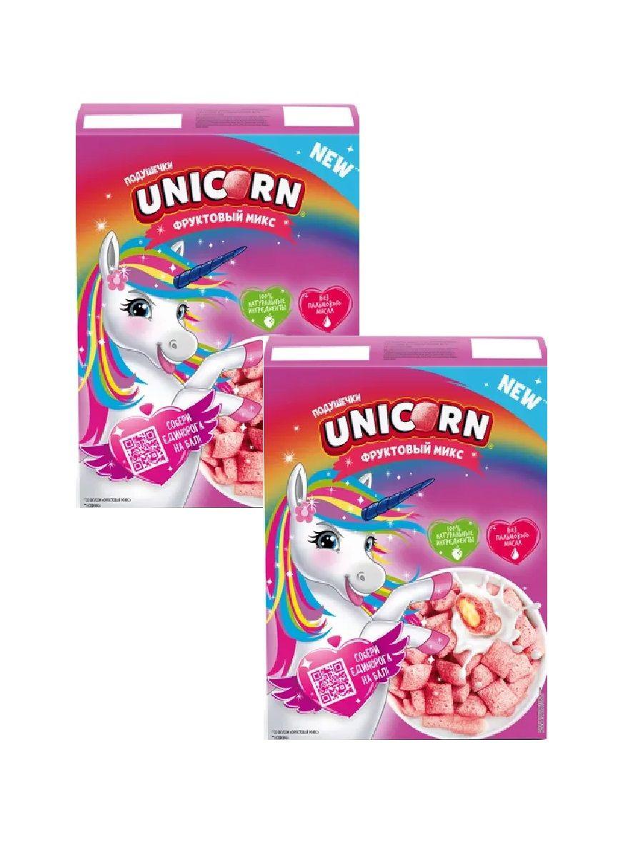 Готовый завтрак Unicorn Подушечки с фруктовым вкусом, 200 г х 2 шт