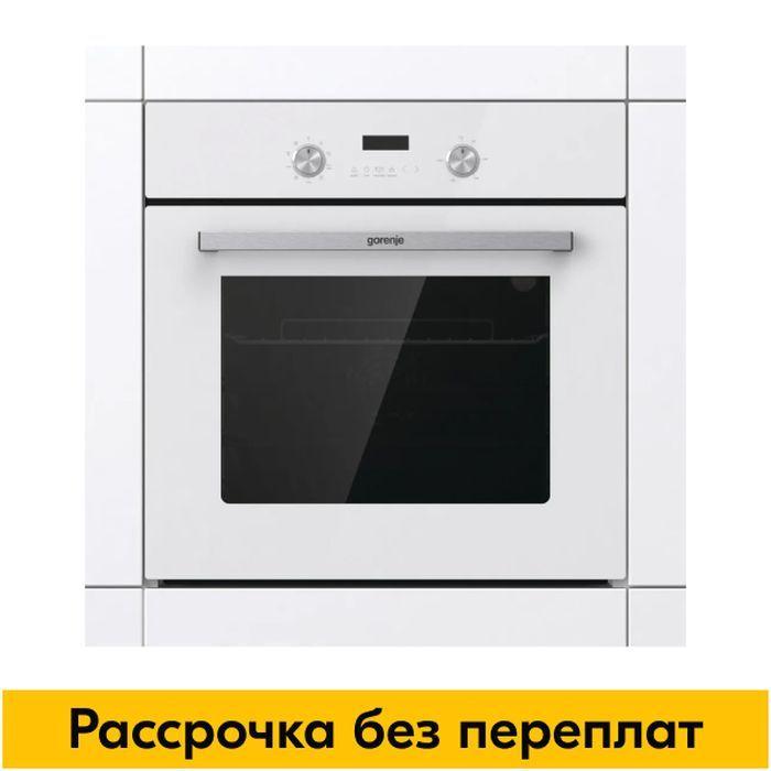 Электрический духовой шкаф Gorenje BO6737E03AWG встраиваемый, 60 см, 6 режимов, многоуровневое приготовление, сенсорный программатор, белый