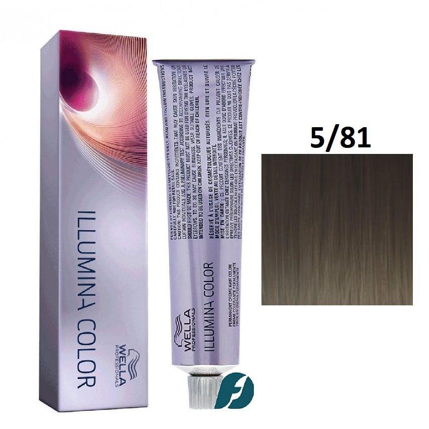 Wella Professionals Illumina Color 5/81 Крем-краска для волос - Светло-коричневый жемчужно-пепельный, 60мл