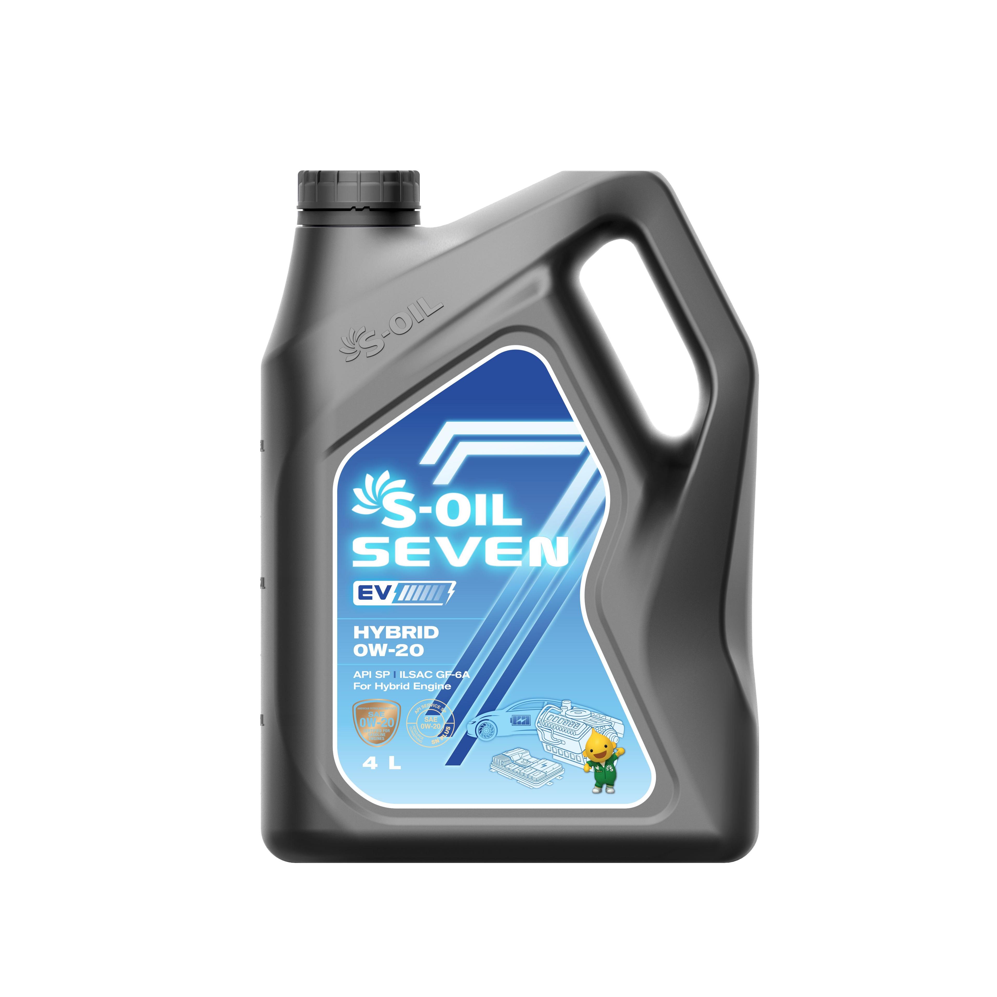 S-OIL SEVEN EV HYBRID 0W-20 Масло моторное, Синтетическое, 4 л