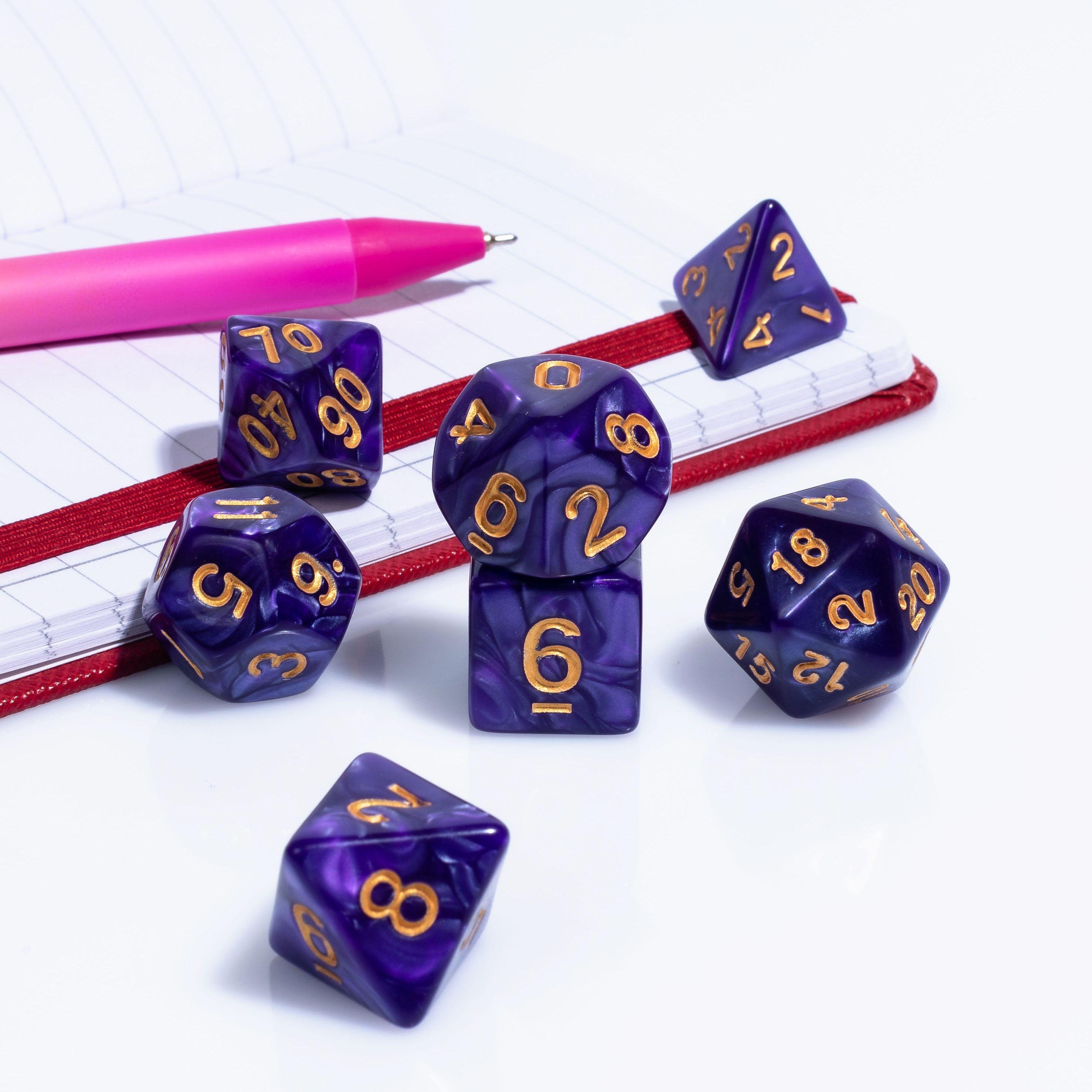 Кости игральные для Dungeons & Dragons, кубики для DnD и настольных ролевых игр (дайсы ДнД) 7 шт.