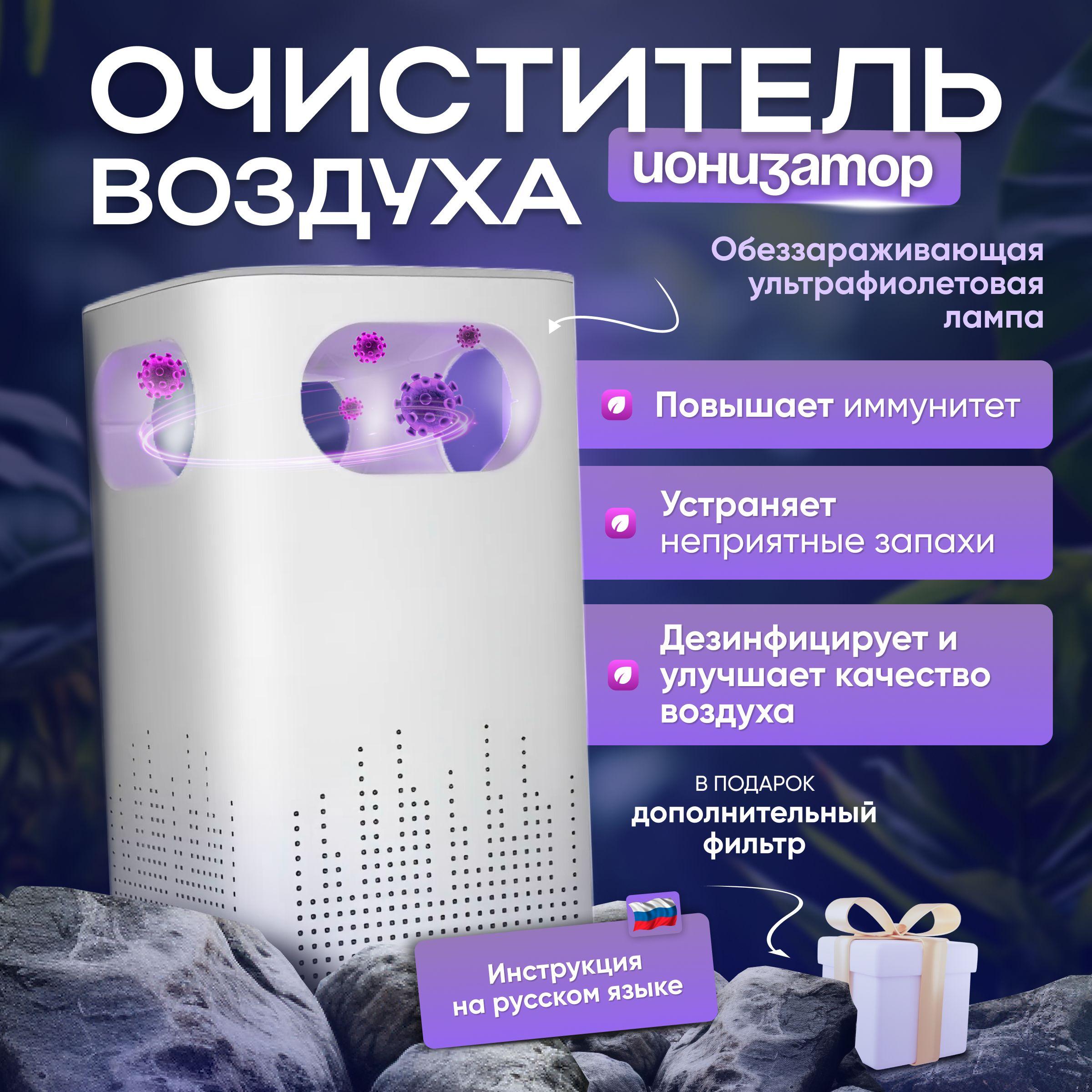 Очиститель воздуха. Компактный ионизатор с ультрафиолетовой подсветкой