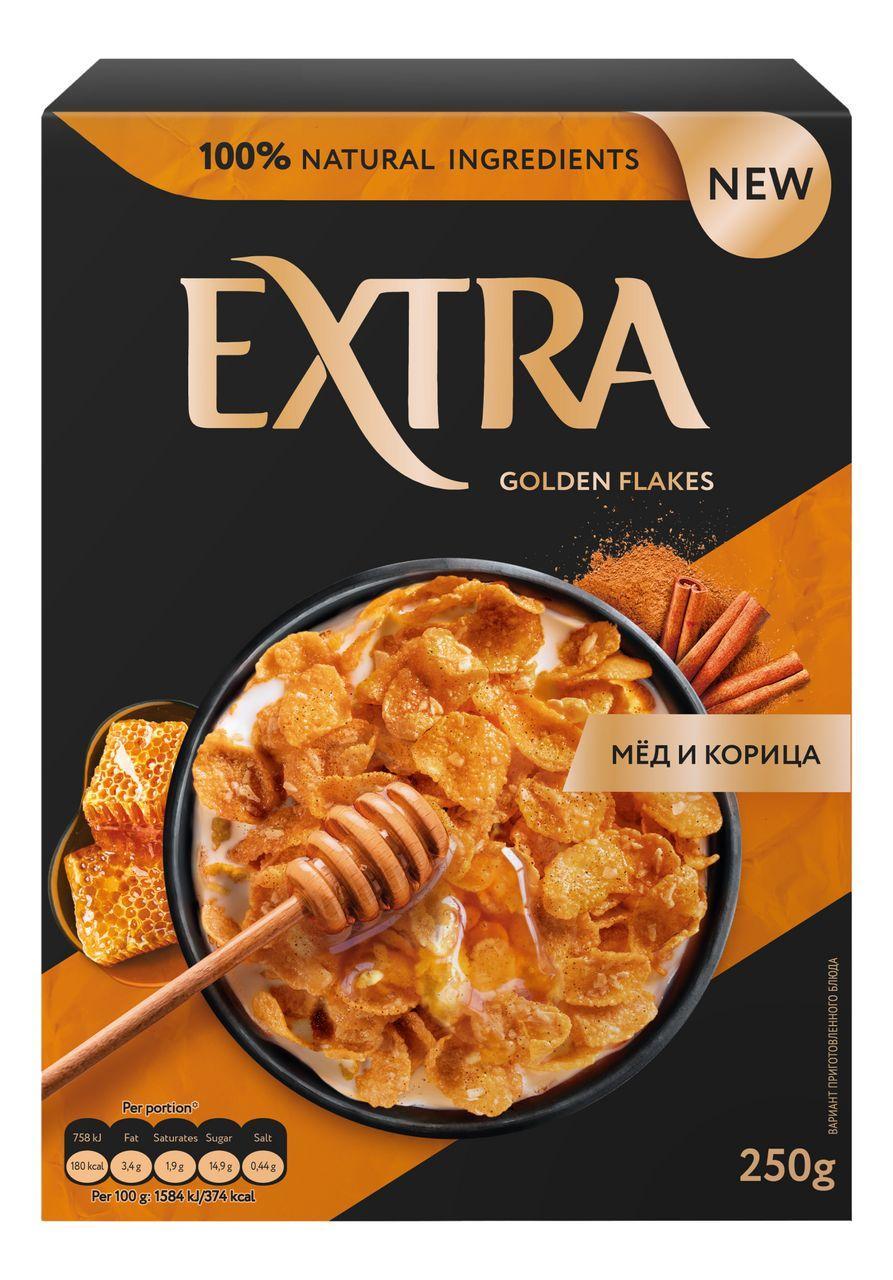 Kellogg's Extra | Хлопья Extra Golden кукурузные с корицей и медом 250 г