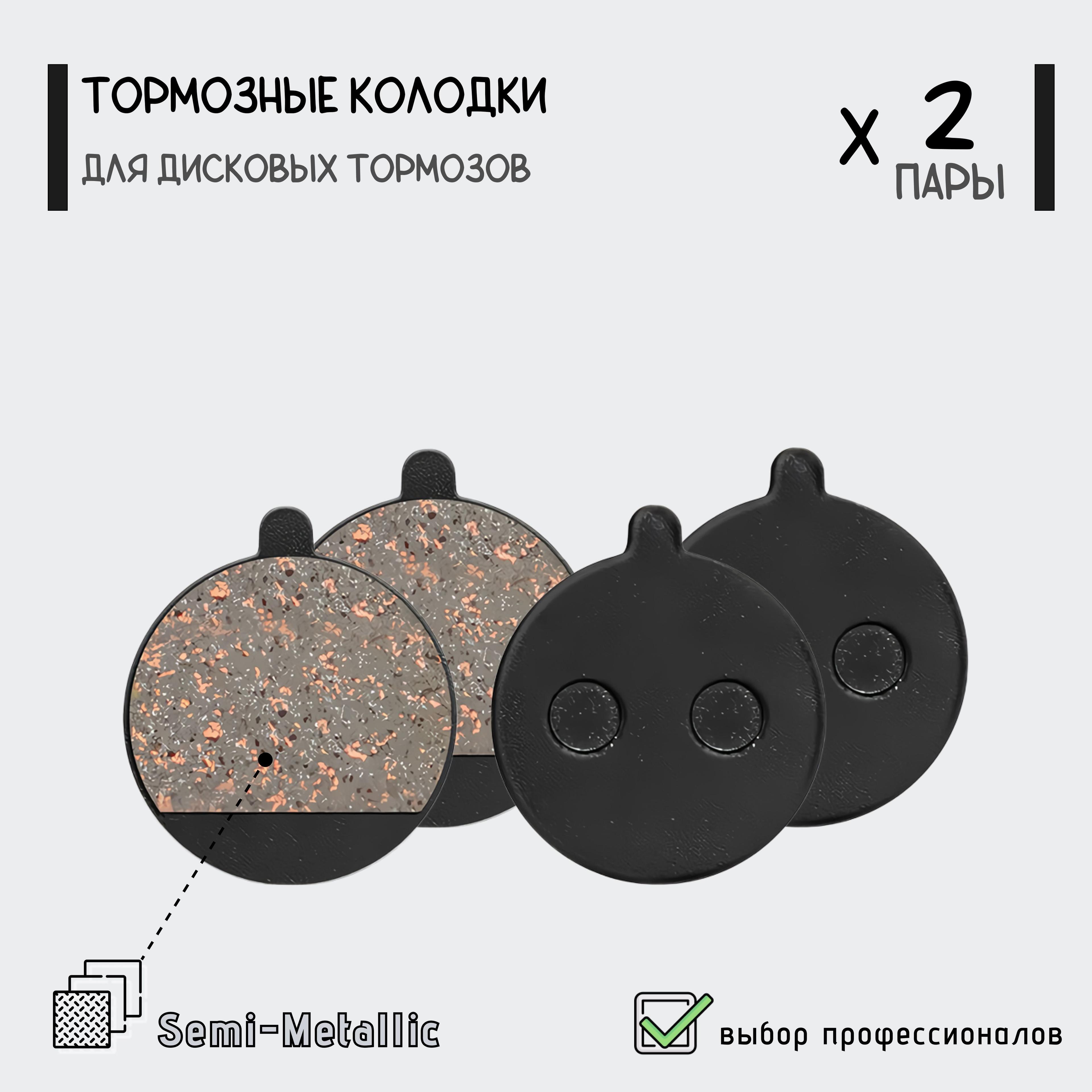 Тормозные колодки TP-11K для дисковых тормозов, круглые M3 Pro/Max Speed, полуметалл, для велосипеда, самоката, 2 пары