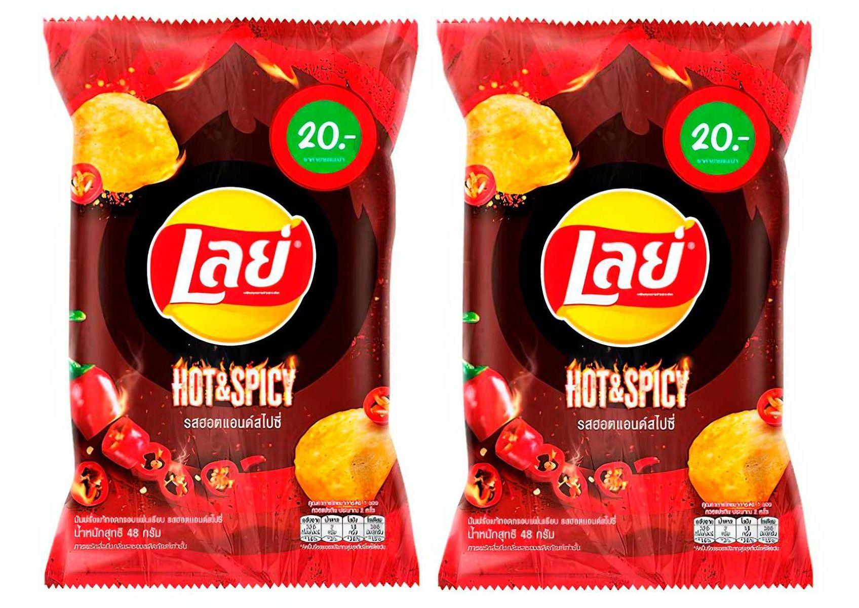 Чипсы картофельные Lay's Hot and Spicy с острым вкусом, 48 гр х 2 шт