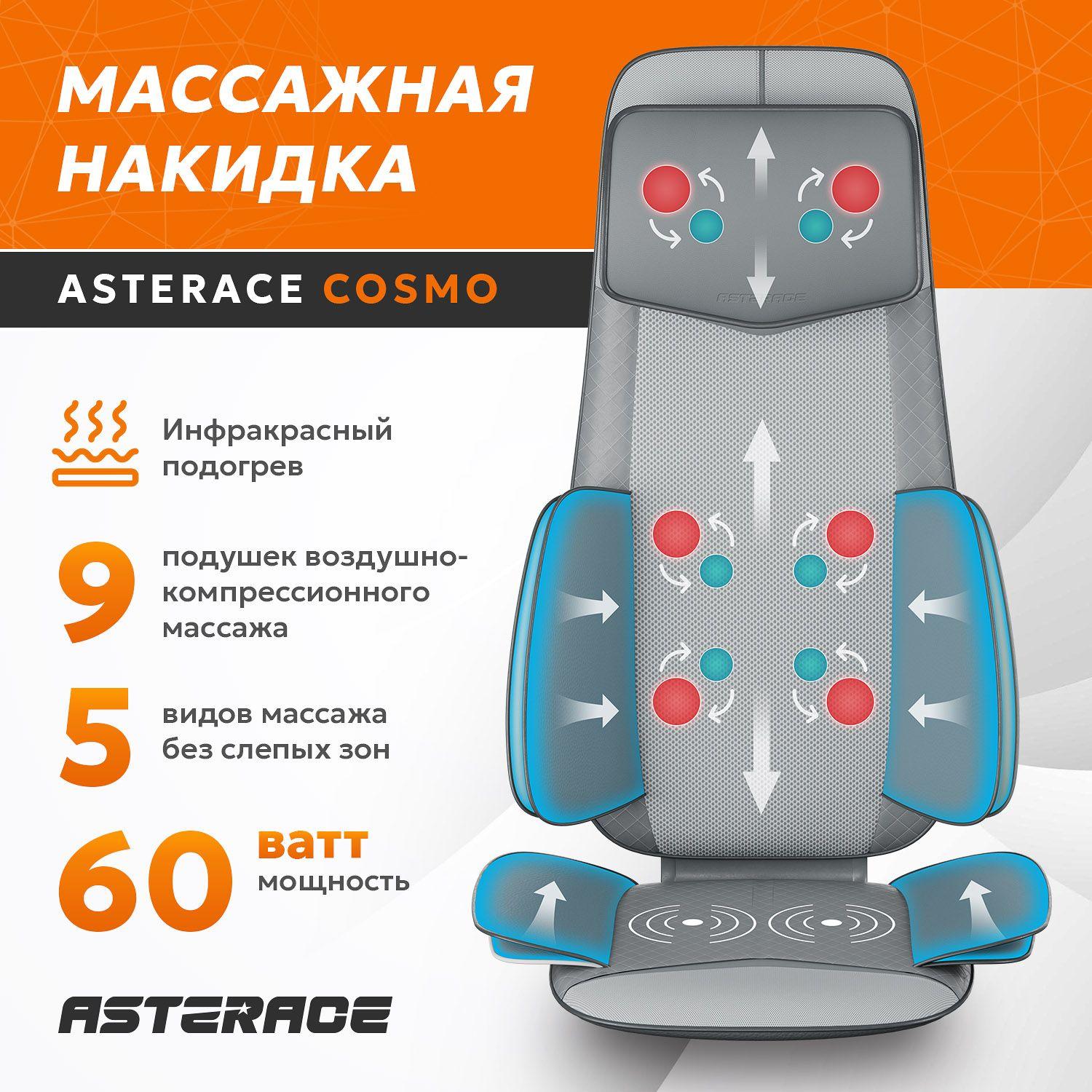 ASTERACE | Массажная накидка с подогревом на кресло и сиденье автомобиля Asterace COSMO электрическая