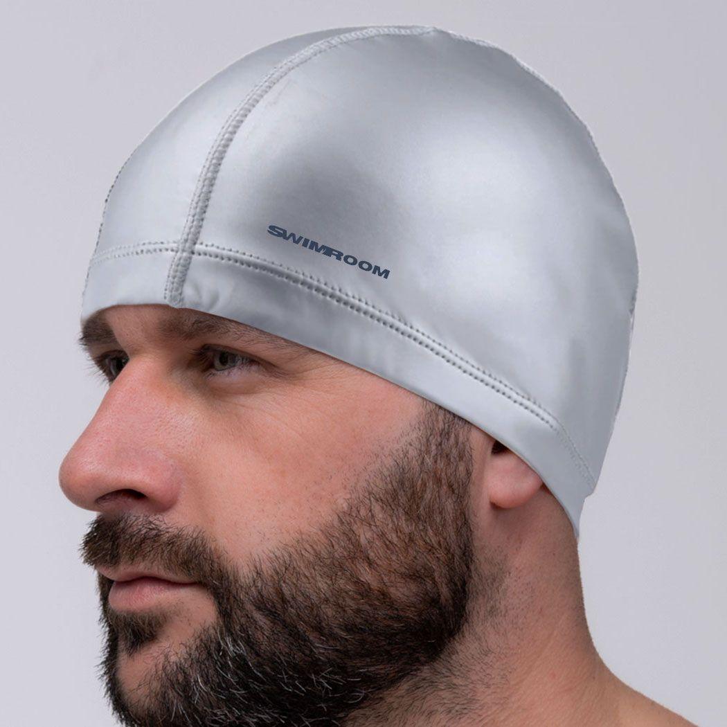 Комбинированная шапочка для плавания SwimRoom "PU Swim Cap", Взрослая, Цвет Серый