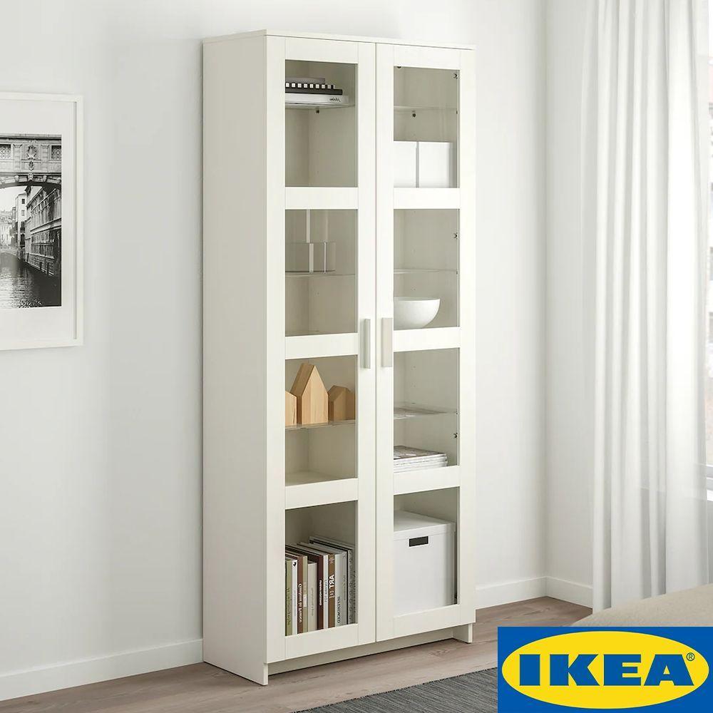 Шкаф-витрина IKEA BRIMNES, Икеа Бримнэс, 80х35х190см, белый