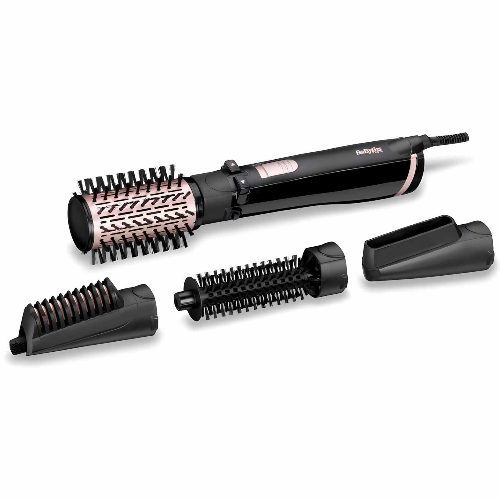 BaByliss Фен для волос AS200E 1000 Вт, скоростей 2, кол-во насадок 4, черный, золотой