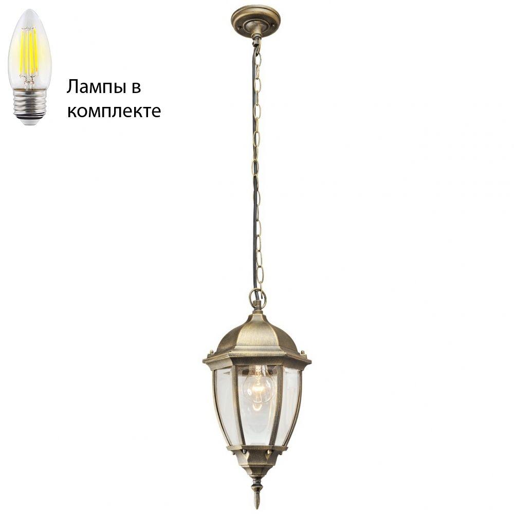 Уличный подвесной светильник с лампочкой DeMarkt 804010401+Lamps