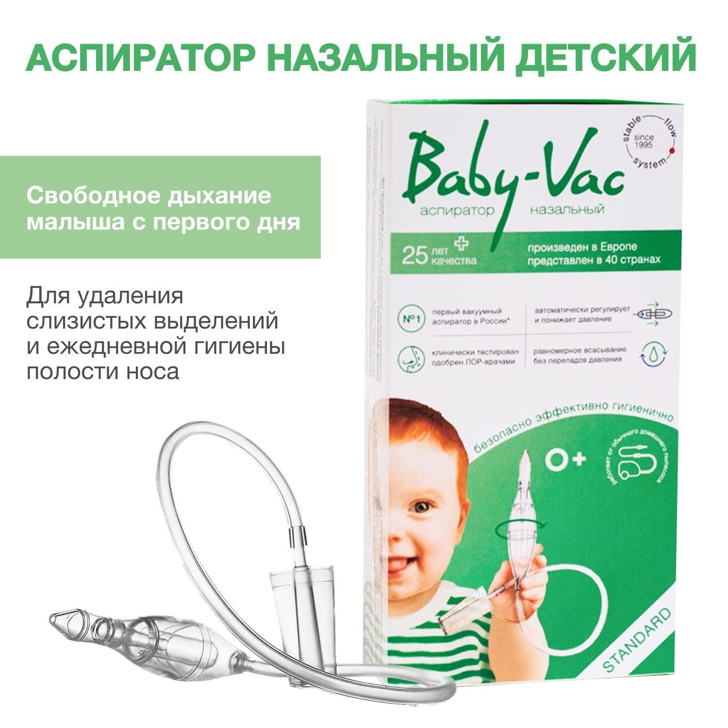 Аспиратор детский назальный с насадкой на пылесос Baby-Vac