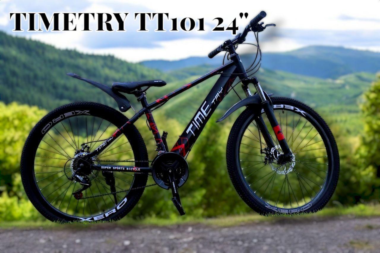 Велосипед горный Timetry TT101 Колёса 24" Детский Подростковый, черно-красный