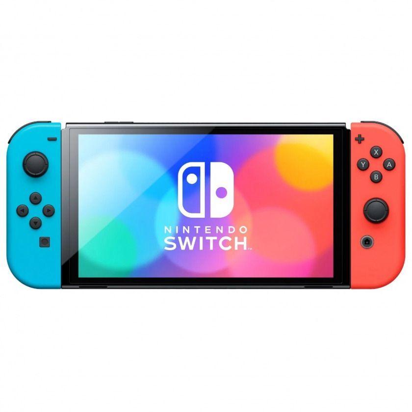 Игровая приставка Nintendo Switch OLED 64 ГБ неоновый синий/неоновый красный