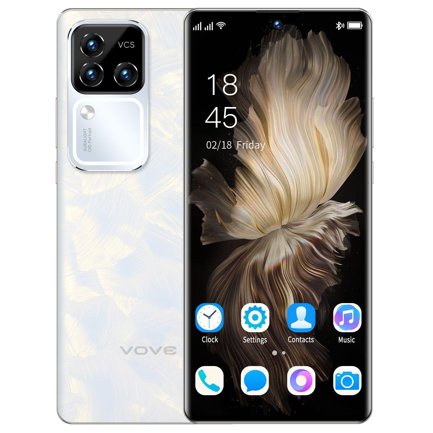 vove Смартфон Новый 5G смартфон S18 pro 6.78 дюймов полный экран, 8+256gb ROM,8 ядер, русское меню, с защитной пленкой Global 8/256 ГБ, белый