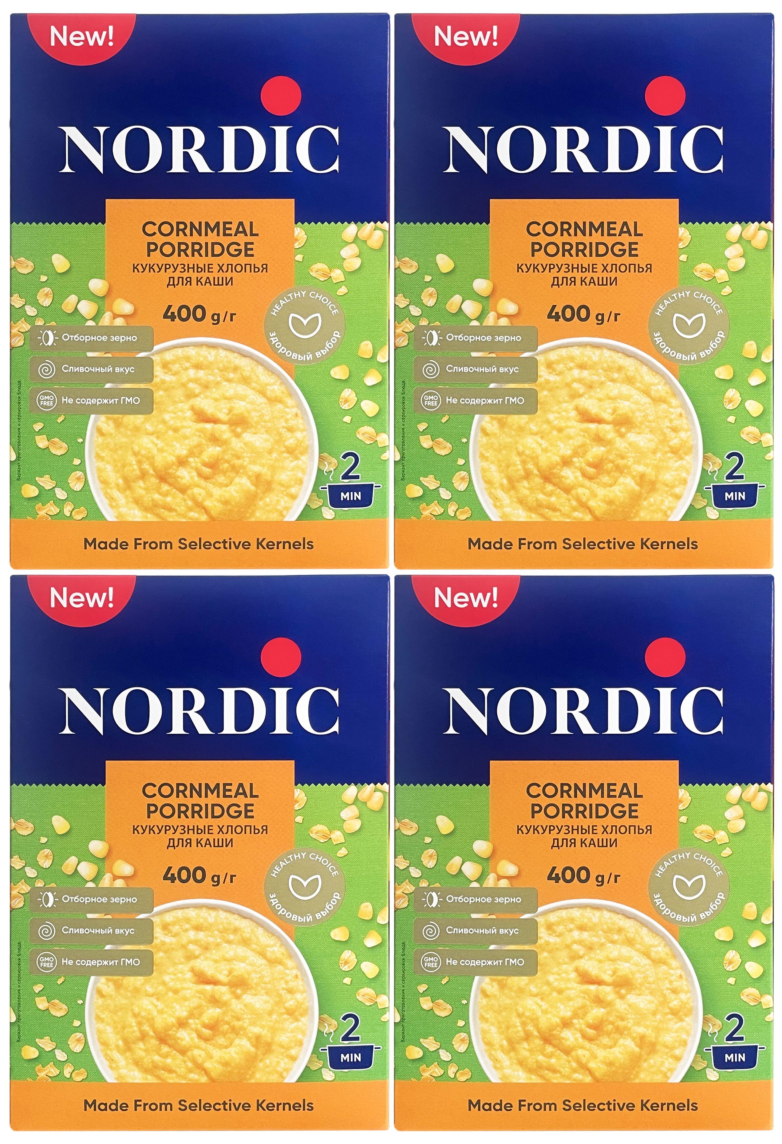 Nordic кукурузные хлопья для каши, 400г х 4шт