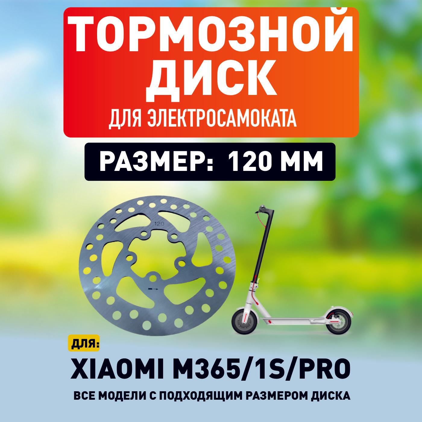 Тормозной диск на Xiaomi М365/1S/PRO вся линейка Ксяоми взять с карточки на покрышку 120 мм