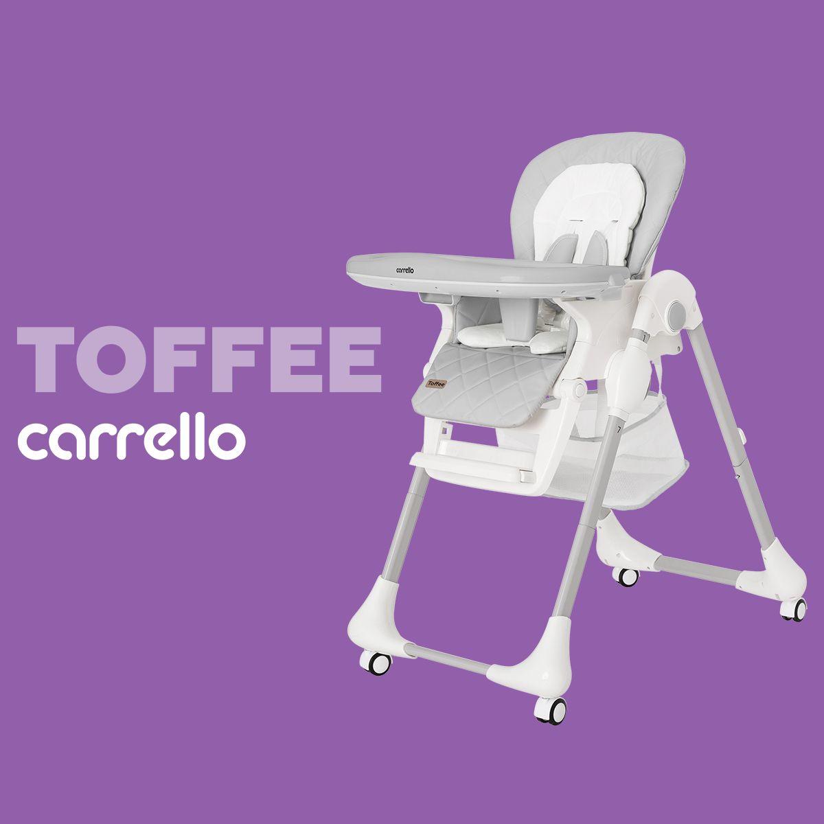 Стульчик для кормления ребенка Carrello Toffee, регулируемый складной, светло-серый