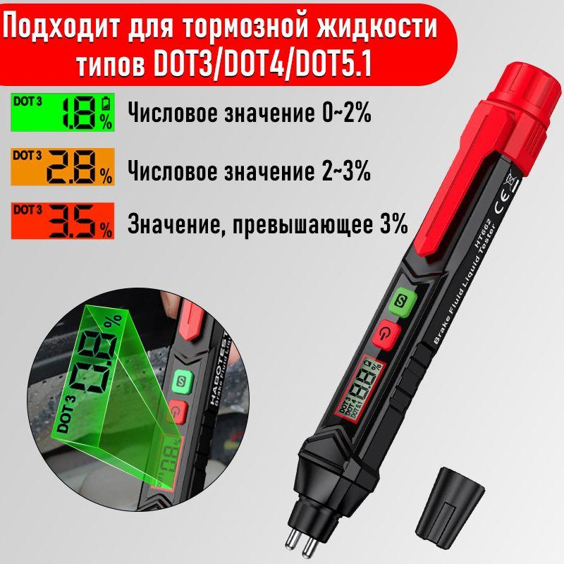 Тестер тормозной жидкости(DOT 3 , DOT 4 , DOT 5.1)/Инструмент для проверки качества тормозной жидкости