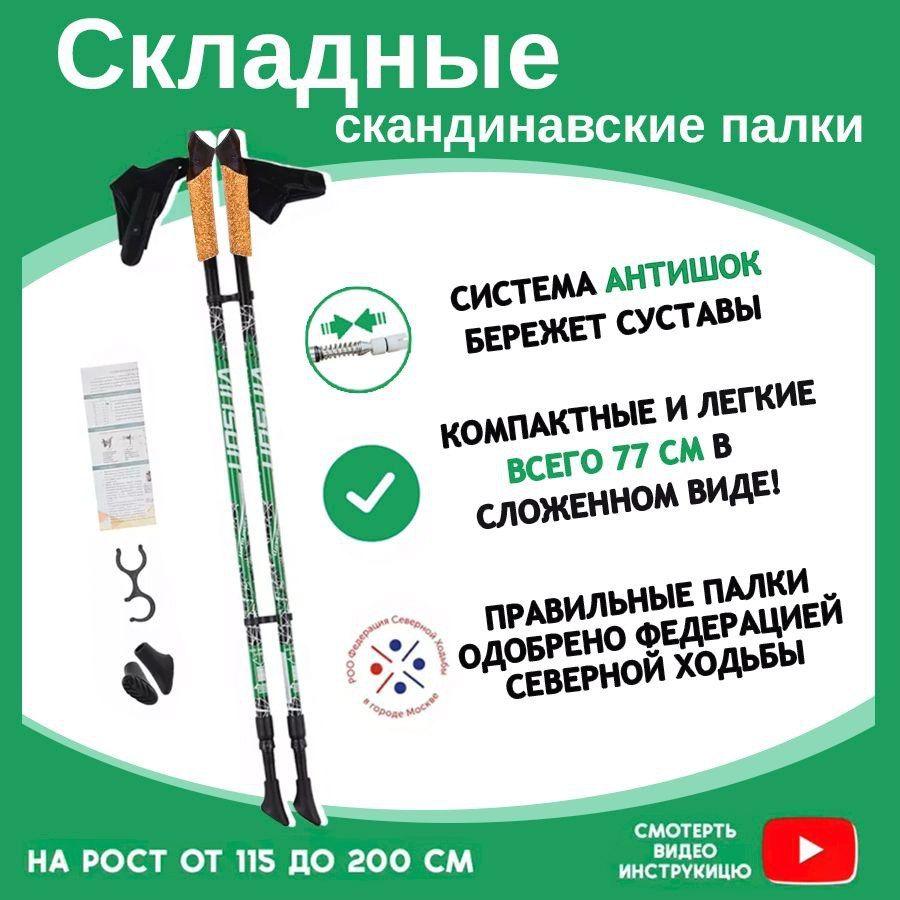 Палки для скандинавской ходьбы Vinsons Plus, 85-135 см