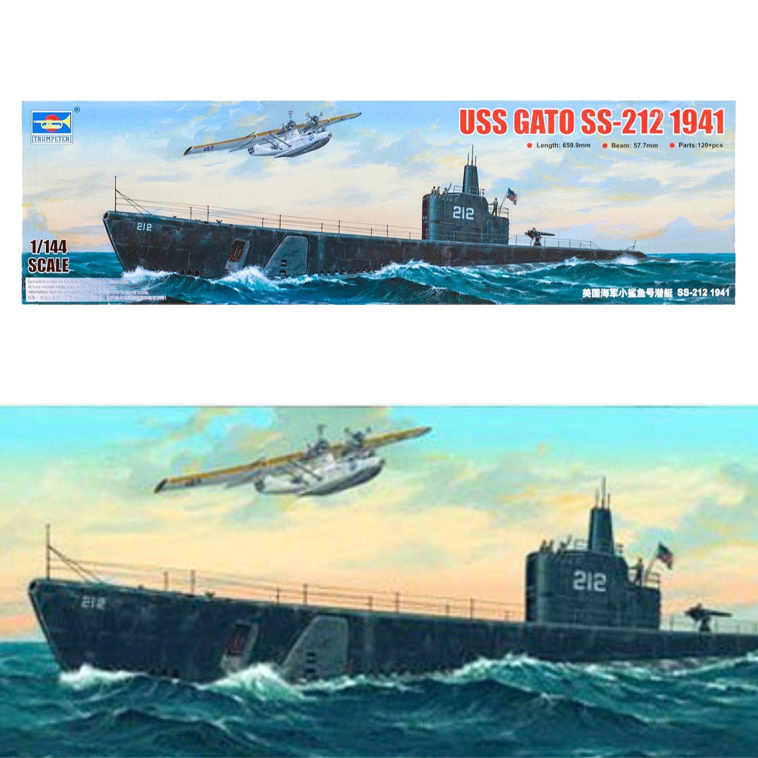 Сборная модель американского истребителя подводных лодок 1/144 Trumpeter 05905 USS GATO SS