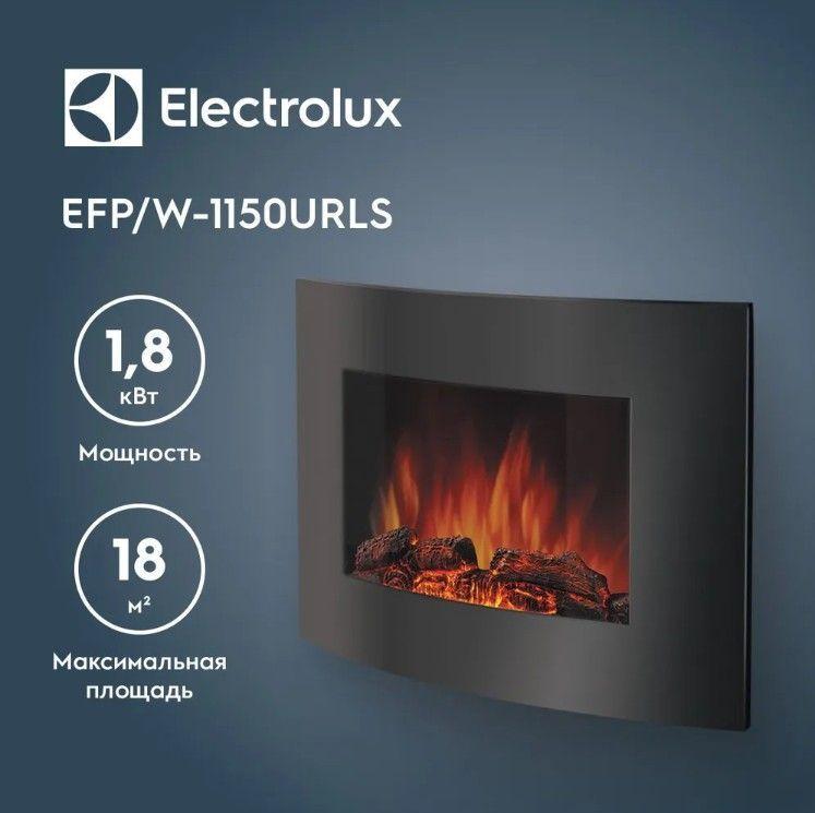 Камин электрический декоративный Electrolux EFP/W-1150URLS , электрокамин с очагом и порталом, управление с пульта ДУ, 3 режима работы, защита от перегрева, настенная установка, 1800 Вт