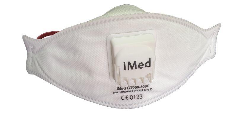 iMed | Респиратор FFP3 с клапаном iMed GT059-308C, тип NR, тип D - 10 шт