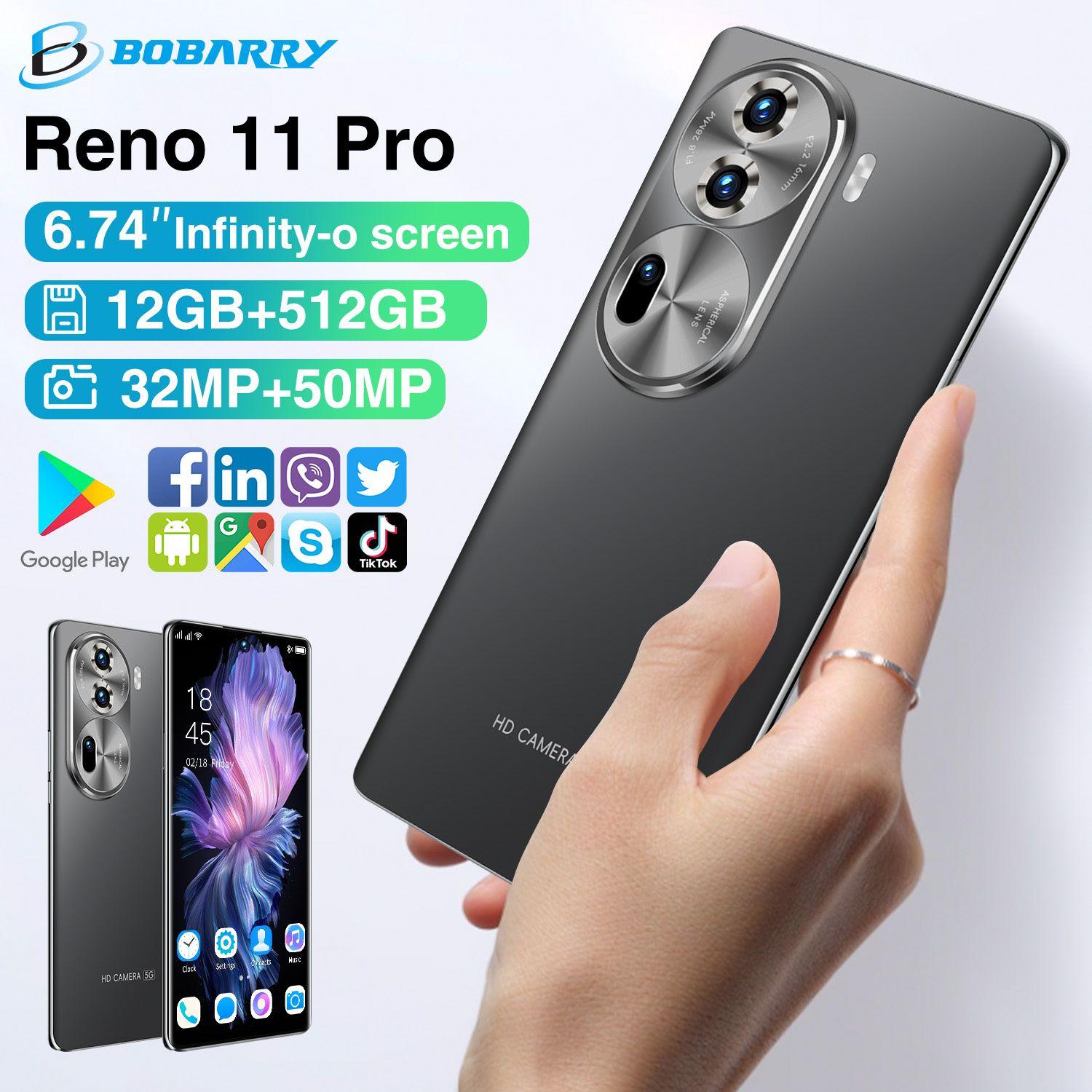 Bobarry Смартфон RENO11PRO Global 12/512 ГБ, черный