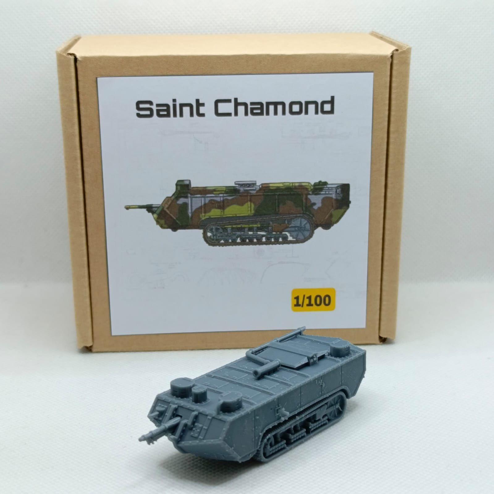 Модель танка Saint-Chamond, масштаб 1:100