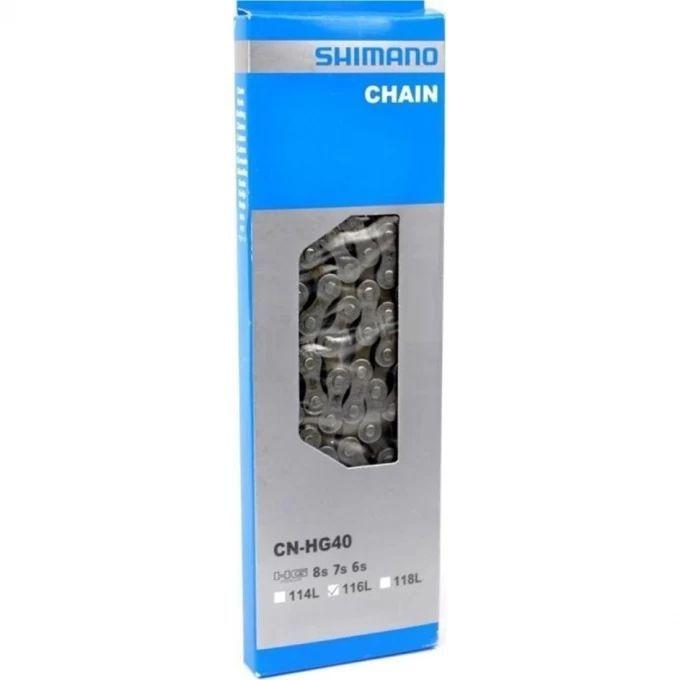 Цепь велосипедная Shimano HG40, 1/2х3/32", 116 звеньев,замок UG51, 6/7/8 скоростей