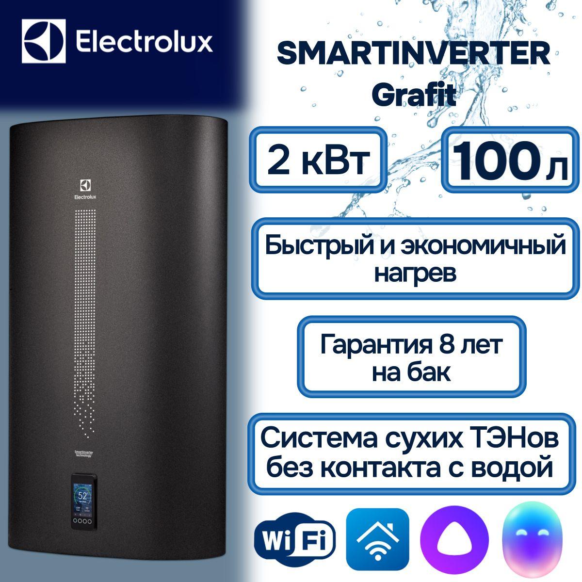 Водонагреватель накопительный 100 литров Electrolux EWH 100 SmartInverter Grafit