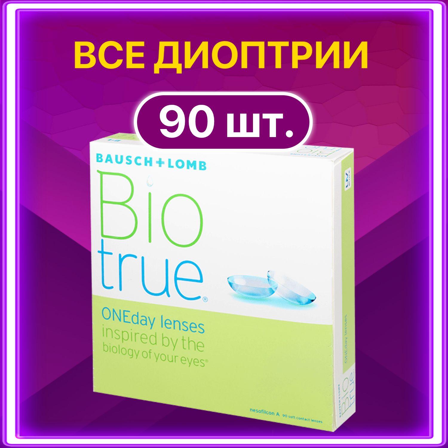 Контактные линзы для глаз однодневные BioTrue OneDay 90 шт / 8.6 / -3.25