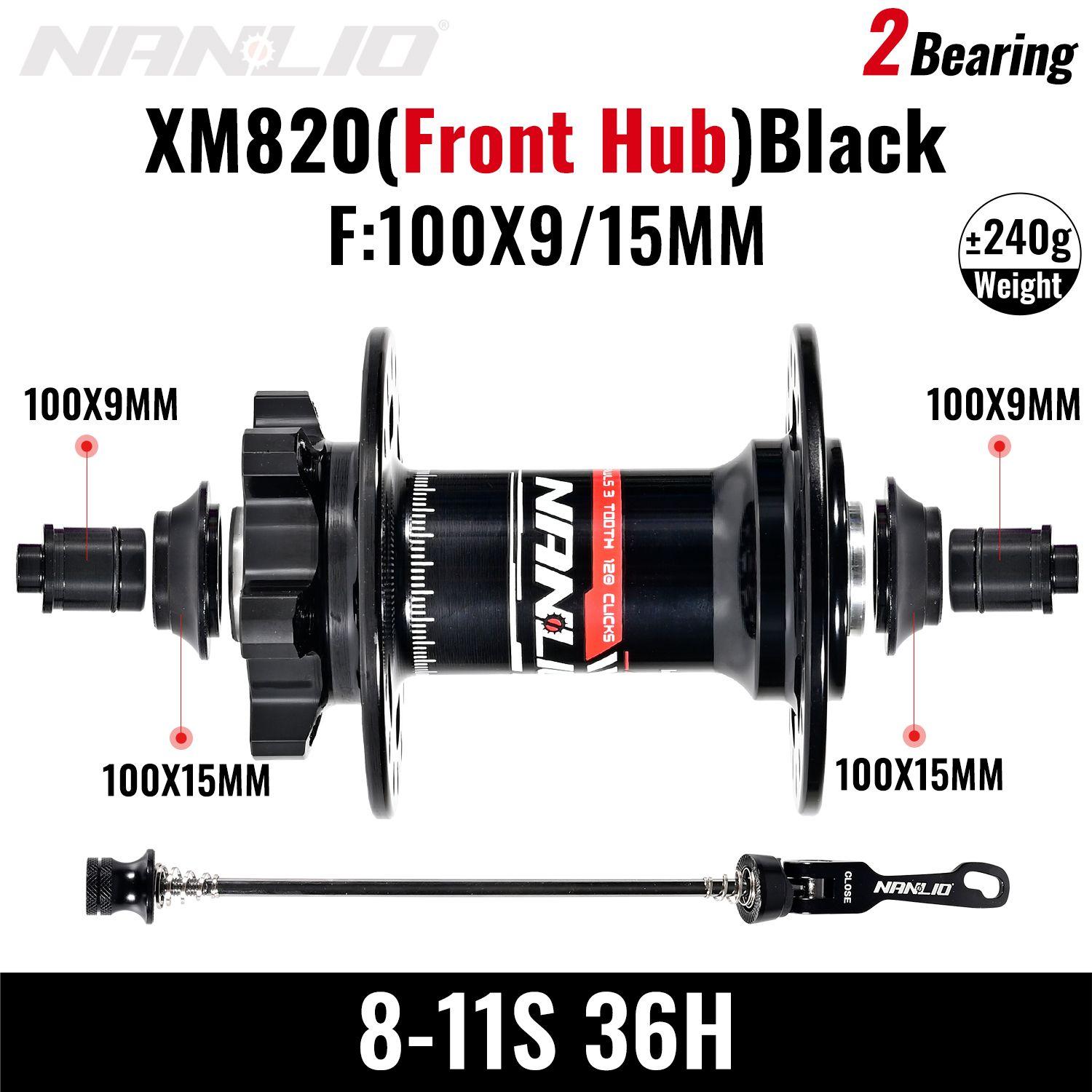 Велосипедная втулка Nanlio XM820 Boost передняя MTB 15x110мм TA THRU 100x15 100x9мм 28H 32 отверстия 6 болтов диск 2 герметичных подшипника E-Bike.