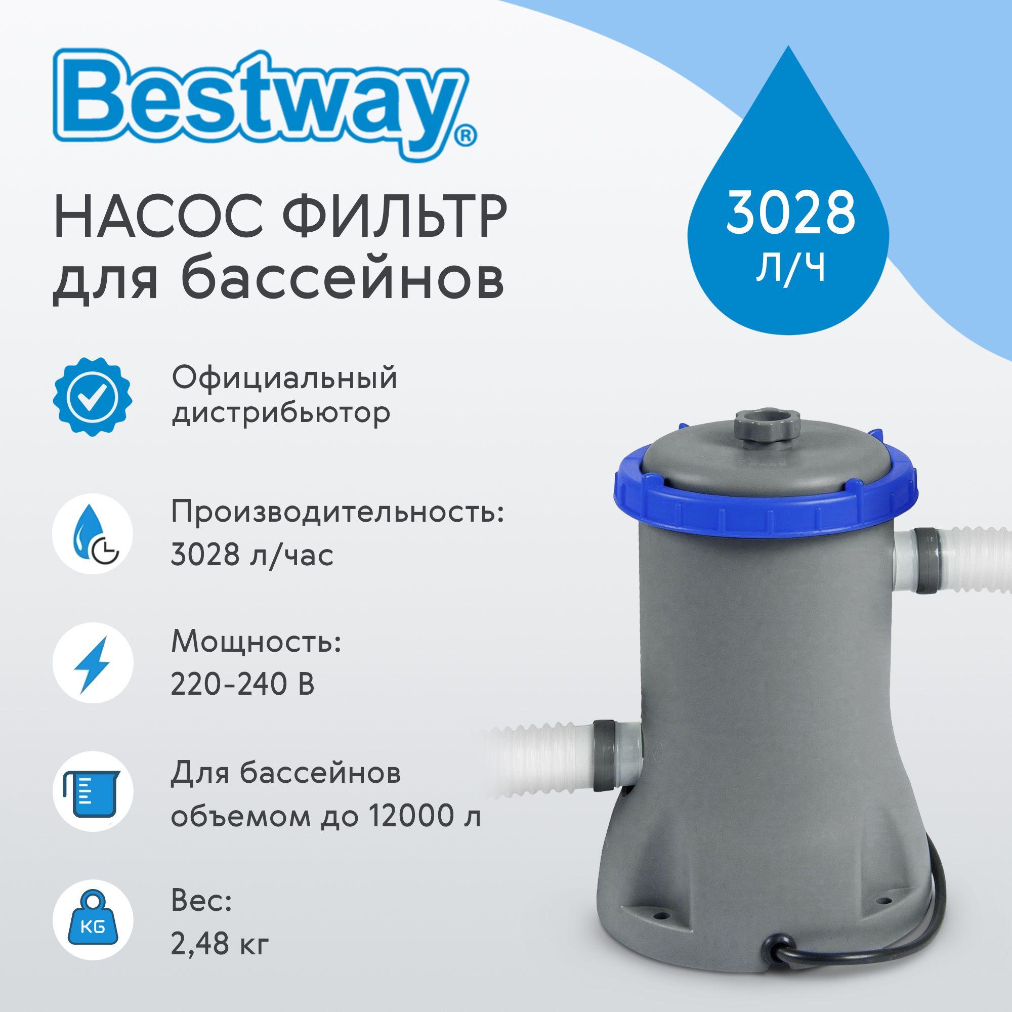 Насос фильтрующий для бассейна Bestway 3028 л