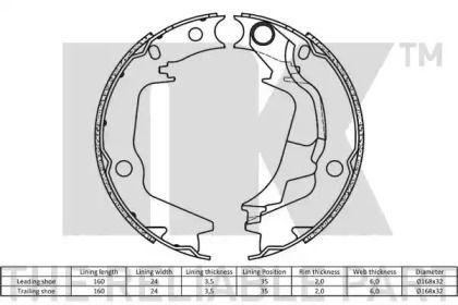 NK Колодки тормозные барабанные, арт. 2734788