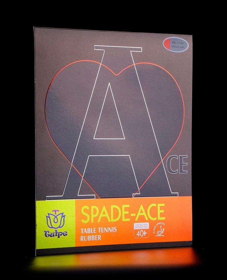 Накладка TULPE spade-ace ( пиковый туз) черная (medium soft) на ракетку для настольного тенниса.