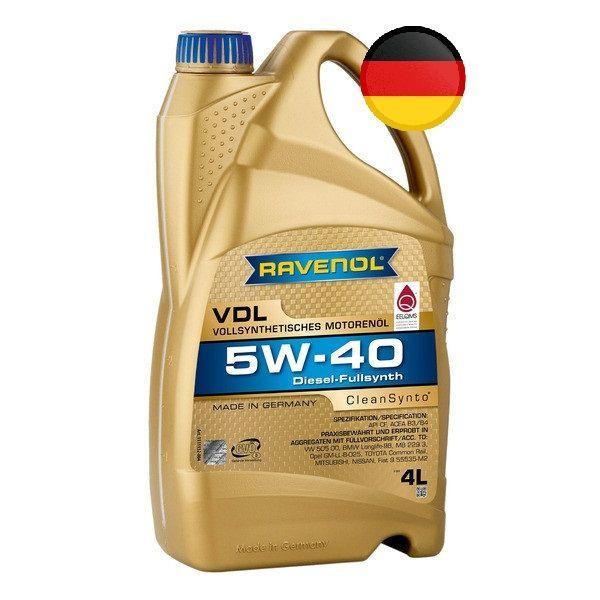 RAVENOL vdl 5w-40 5W-40 Масло моторное, Синтетическое, 4 л