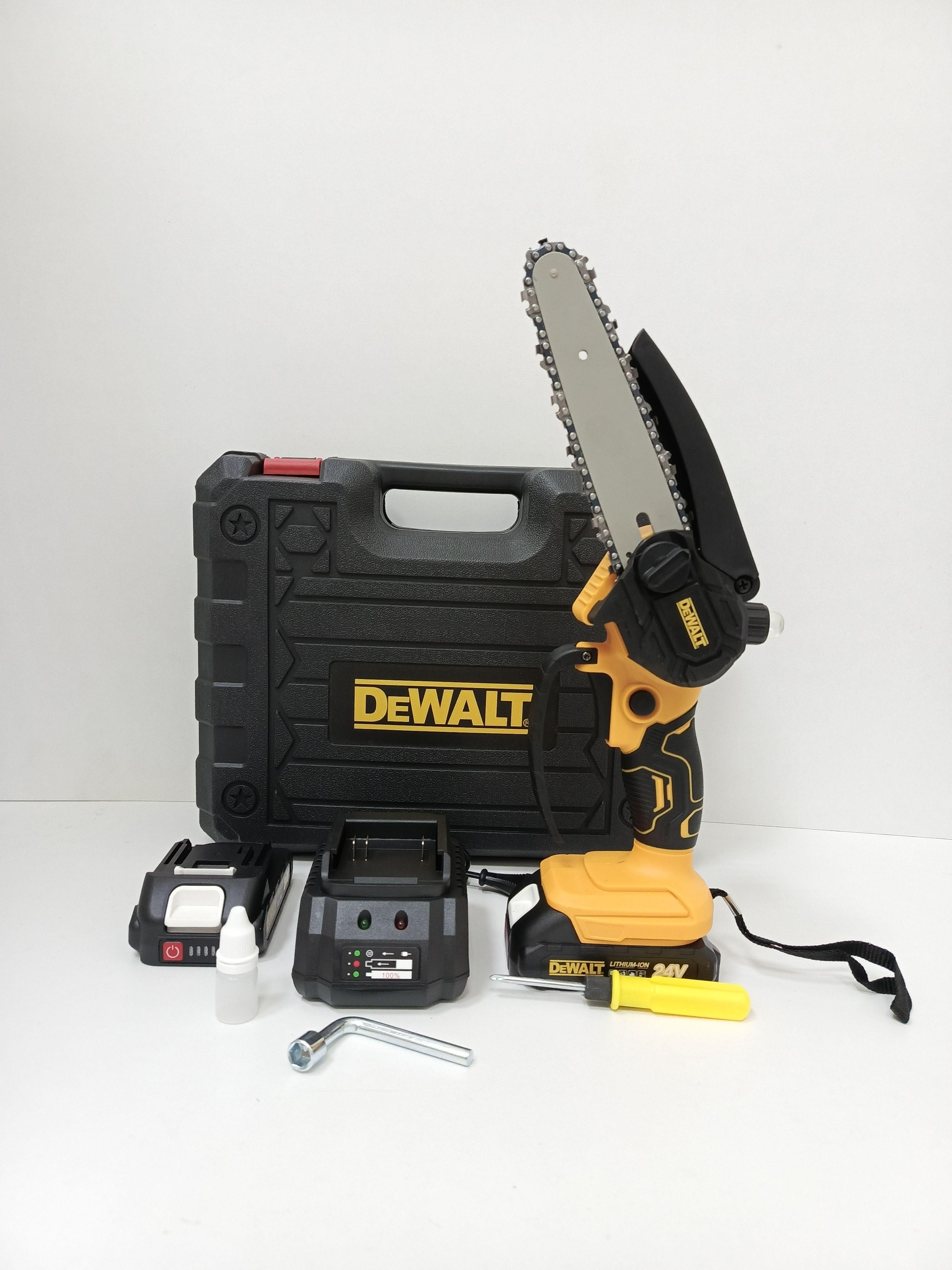 аккумуляторная цепная мини пила Dewalt 6 дюйм с масло подачей