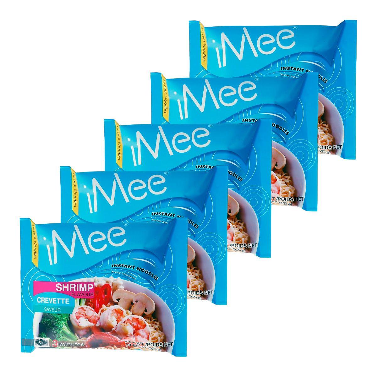 Лапша быстрого приготовления со вкусом креветок iMee, пачка 70 г х 5 шт