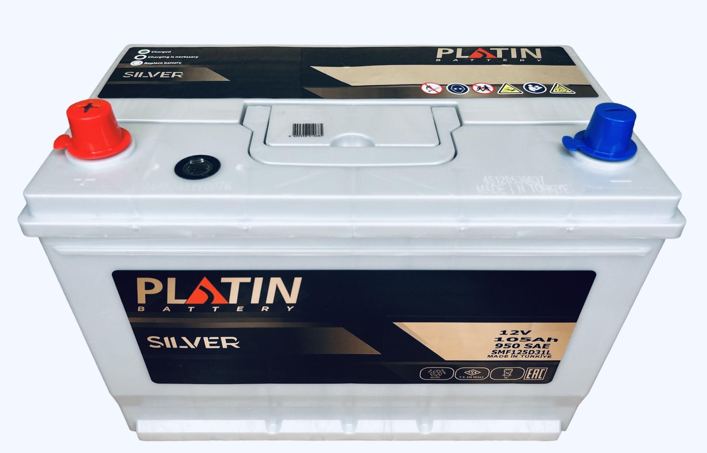 PLATIN | Аккумулятор автомобильный Platin Silver Asia 105 Ач 900 A п.п. SMF 125D31R 306х173х225