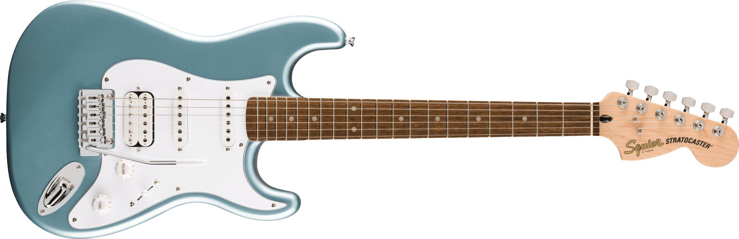 Squier by Fender Электрогитара Affinity Series Stratocaster Junior HSS, Ice Blue Metallic 6-струнная, корпус Тополь