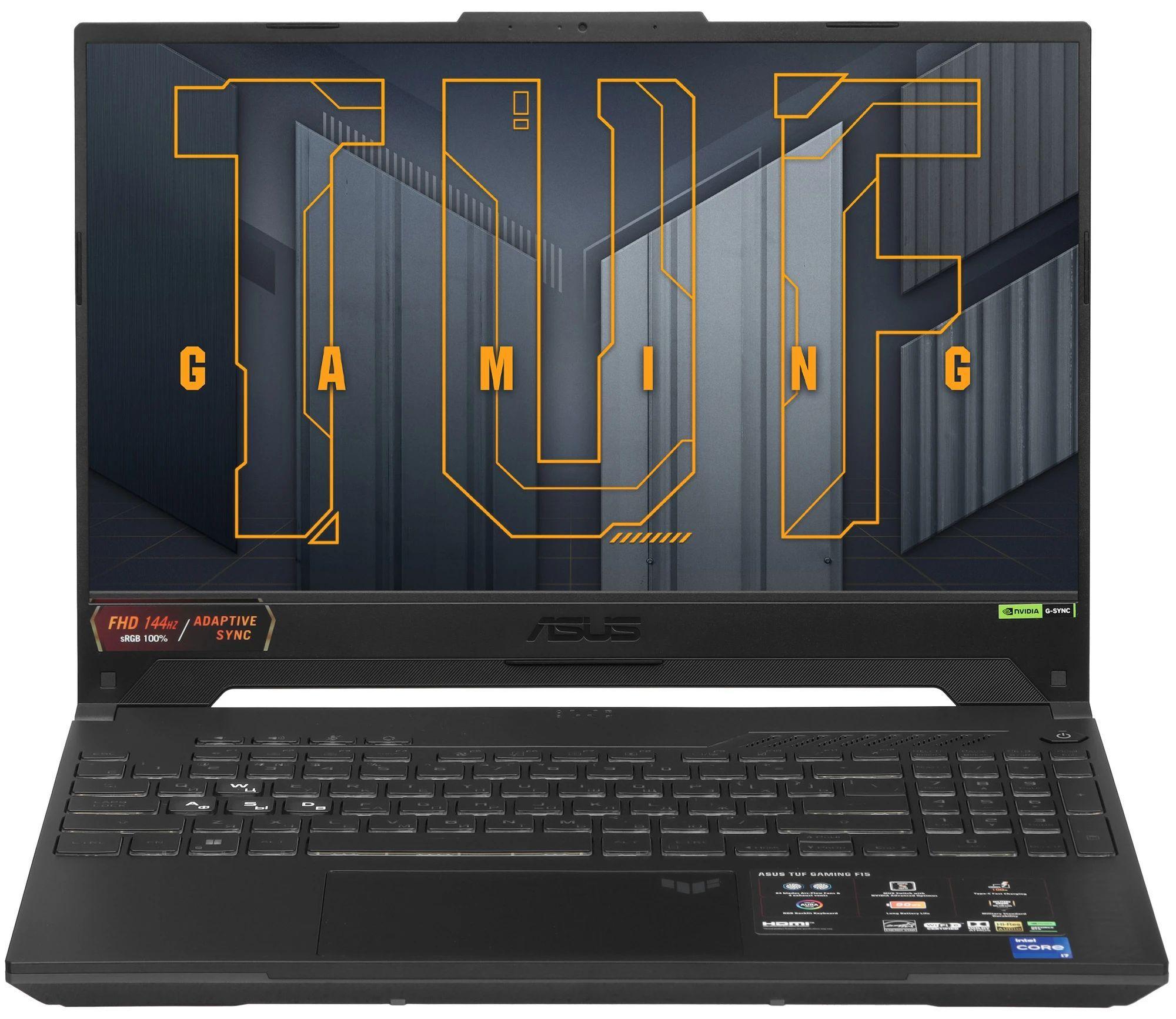 ASUS ASUS TUF Gaming F15 FX507VV-LP148, 1920x1080, IPS, Intel Core i7-13620H, RAM 16 ГБ, SSD 1000 ГБ, GeForce RTX 4060 - 8 ГБ, без ОС, серый Игровой ноутбук 15.6", Intel Core i7-13620H, RAM 16 ГБ, SSD 1000 ГБ, NVIDIA GeForce RTX 4060 для ноутбуков (8 Гб), Без системы, (90NR0BV7-M00AA0), серый, Русская раскладка