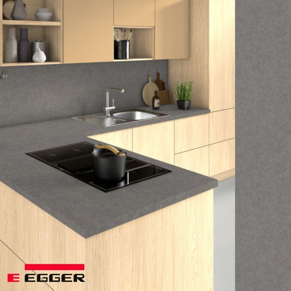 Столешница для кухни Egger 2500х600x38мм с торцевыми планками. Цвет - Камень Пьетра Фанано серый