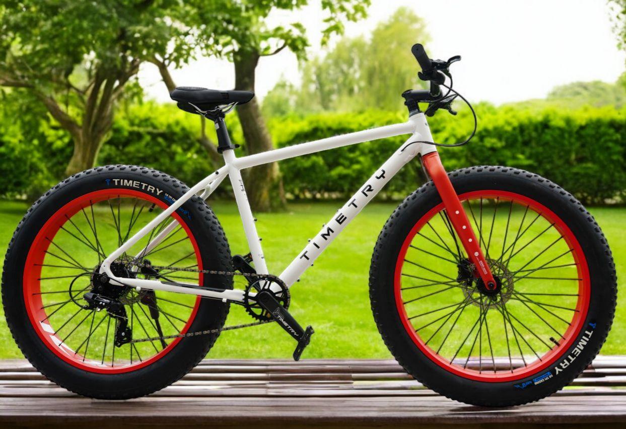 Велосипед фэтбайк Fatbike Timetry TT222 8s 26" алюминиевая рама 19.5" Гидравлический тормоз Взрослый Подростковый, белый