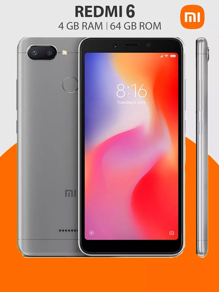 Redmi Смартфон Redmi 6 Global 4/64 ГБ, светло-серый