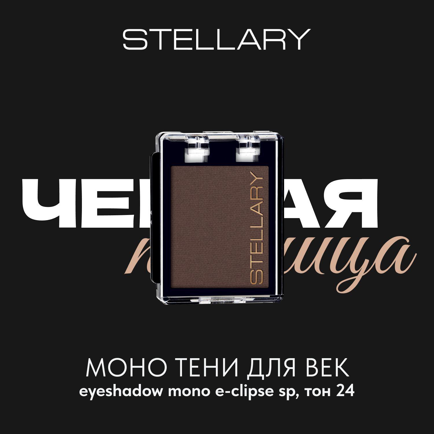 Stellary Eyeshadow mono E-Clipse Монотени для век, нежная текстура для ровного нанесения, устойчивый пигмент для насыщенного цвета, матовые, тон 24, цвет: коричневый, 1 г