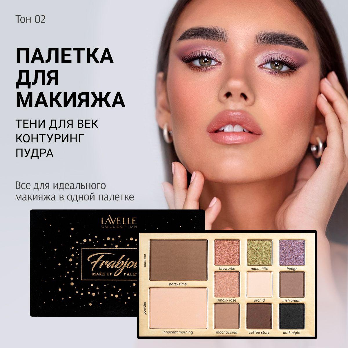 LavelleCollection Набор для макияжа, Палетка теней для век с пудрой и скульптором FRABJOUS, 02 fashion