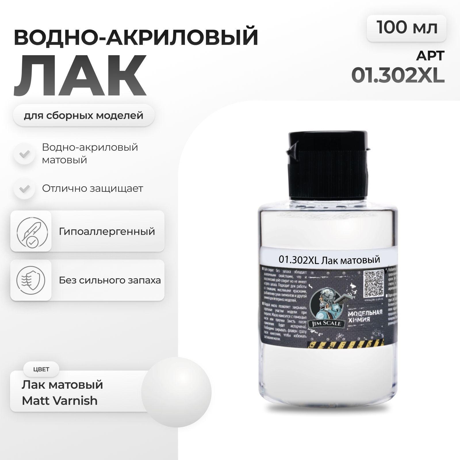 Акриловый лак для сборных моделей для аэрографа Jim Scale: Лак матовый Matt Varnish (100ml)